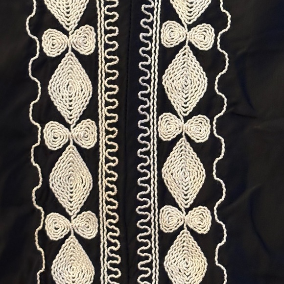 ZARA MIDI EMBROIDERED DRESS BLACK LONG SLEEVE  size s - Picture 6 of 8